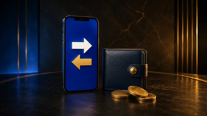 Illustration of mobile wallet deposits and withdrawals